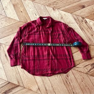 Z Supply Women's Red Plaid Button Down Shirt